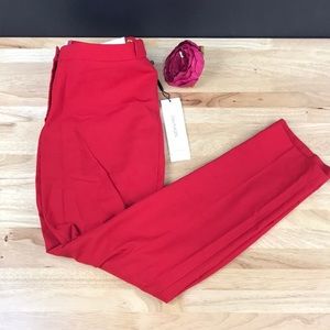 Calvin Klein Red Petite Slim-Leg Pants. Size 4P